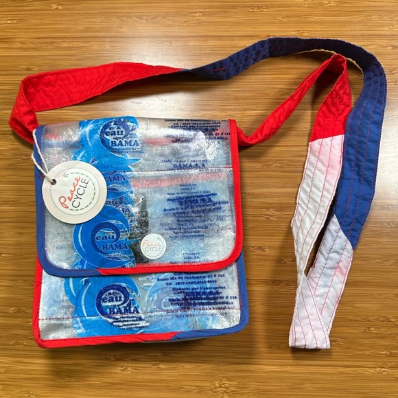 peace cycle Handbags - Unique Upcycled Crossbody Bag